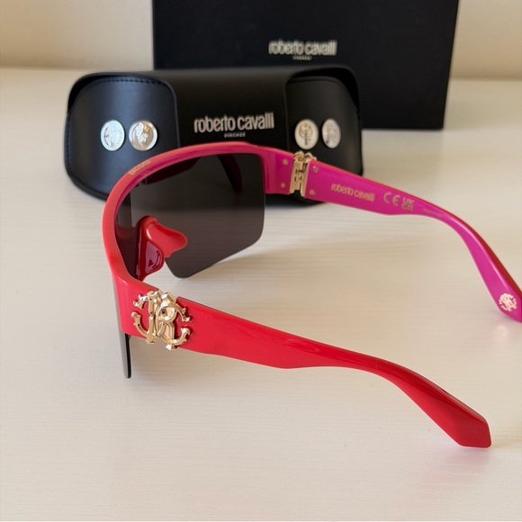 New! Roberto Cavalli Red Sunglasses, SRC037 09RV, Authentic - Picture 6 of 11